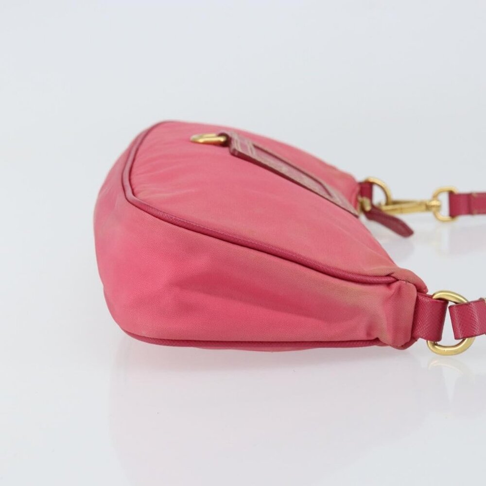 PRADA Shoulder Bag Nylon Leather Pink Gold Auth 155082 - Picture 4 of 16